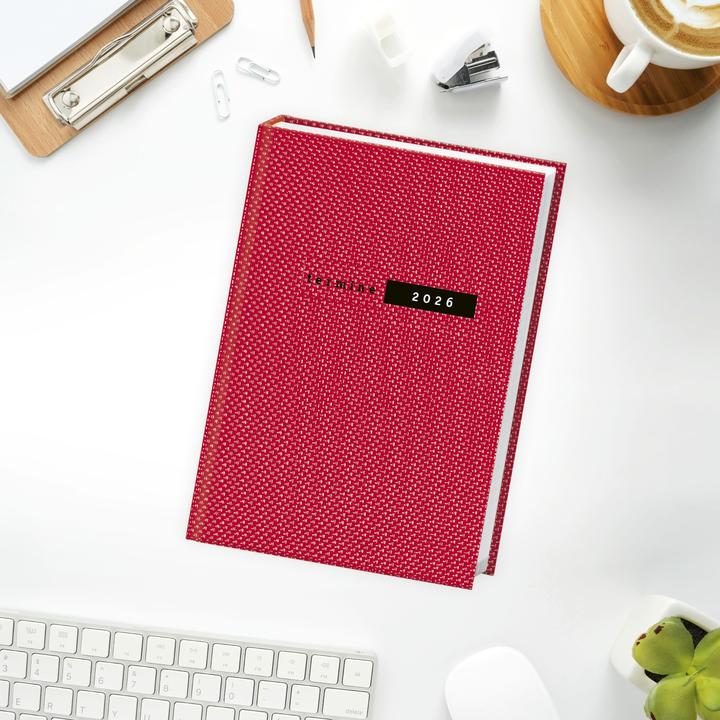 Image du produit Terminer A5, Struktur rot 2026 (A5, 1 semaine / 2 pages)