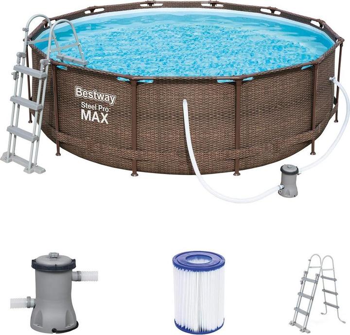 Image du produit Bestway Baseinas support pompe rotin + filtre + échelle 366x100 cm (56709) (366 x 100 cm)