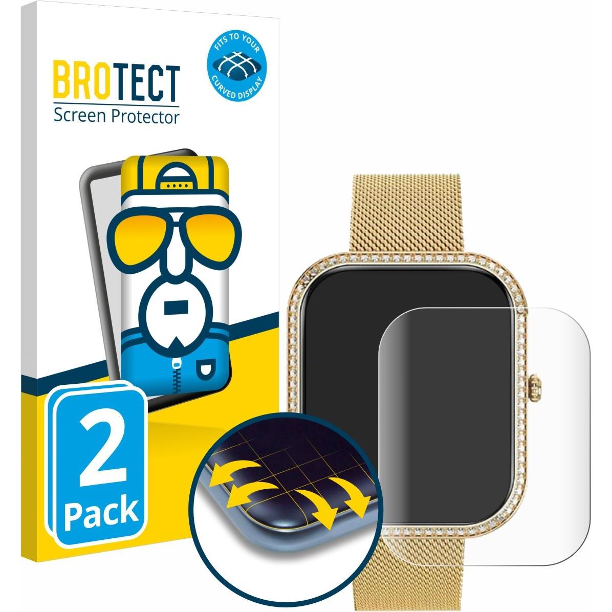 BROTECT Fullscreen Schutzfolie Displayschutz Folie Klar Transparent, Smartwatch Schutzfolie, Transparent