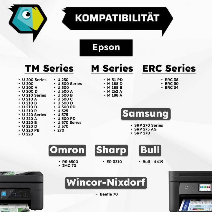 Actual product image Inkadoo Compatible with Epson C43S0 15374 / ERC-38-B contains 10x colour ribbon