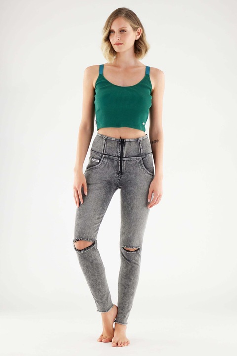 Washed Jeans - Gray Seams