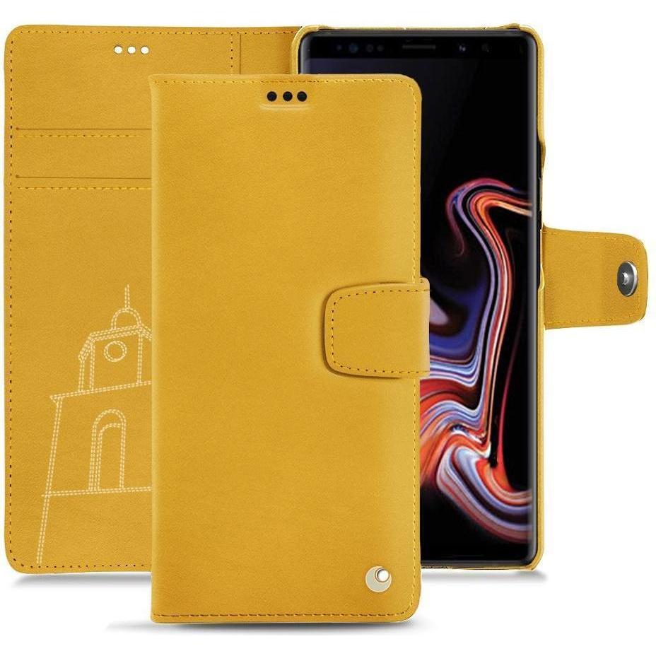 Noreve Lederschutzhülle Wallet (Samsung Galaxy Note 9), Smartphone Hülle, Gelb