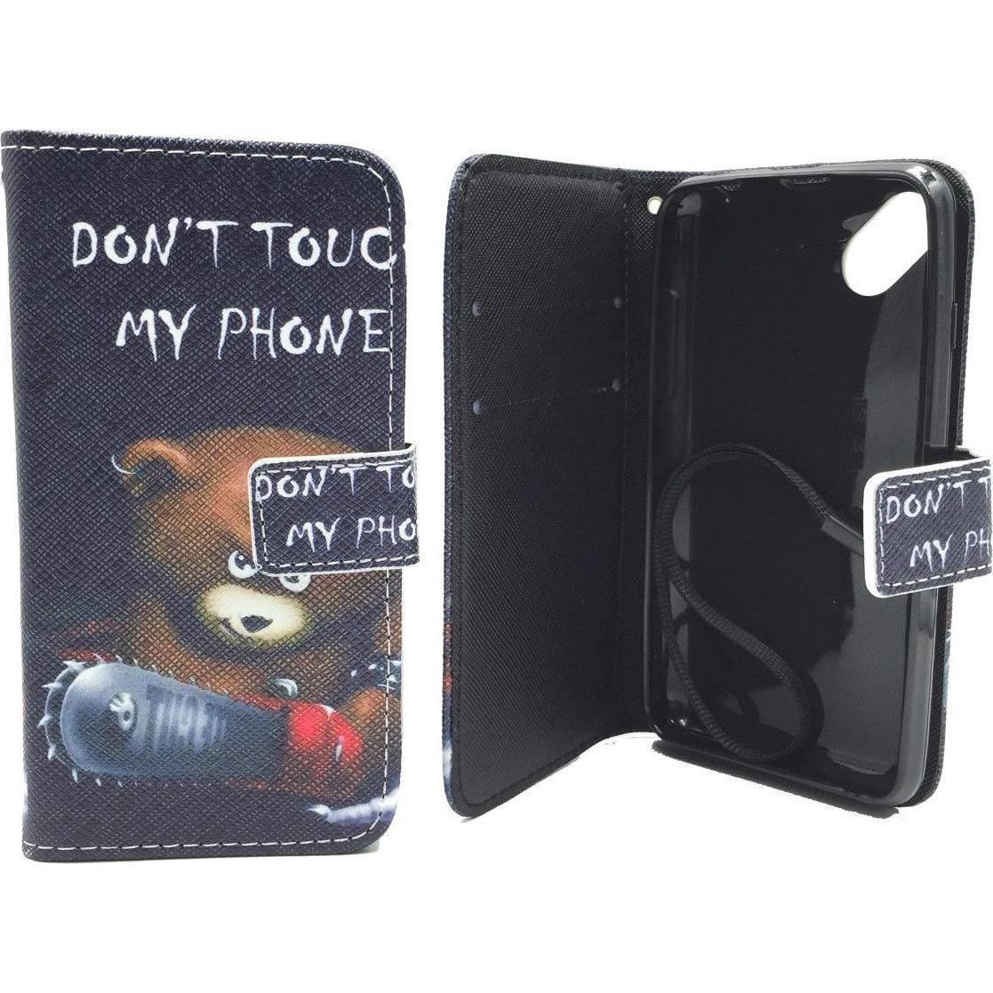 König Design Schutz Hülle für Wiko Sunset 2 Bär Dont Touch Tasche Cover Case + 1 Panzer Schutz Glas (Wiko Sunset 2), Sma...