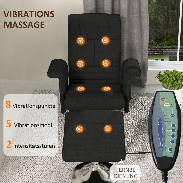 Actual product image Swisshandel24 Massagesessel mit Fusshocker, elektrischer Relaxsessel mit Liegefunktion Schwarz