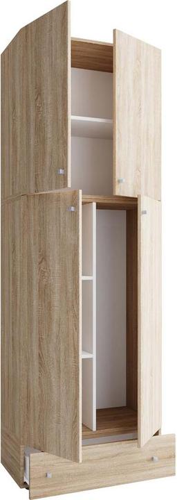 Image du produit VCM Holz Besen Putzschrank Lona mit Drehtüren Schublade (70 x 39 cm)