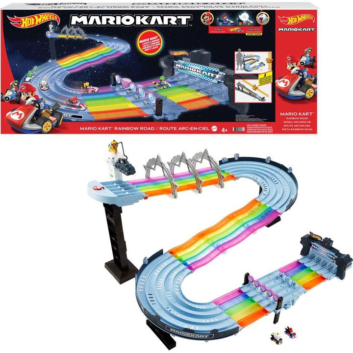 Actual product image Hot Wheels Mario Kart Rainbow Race Set playset