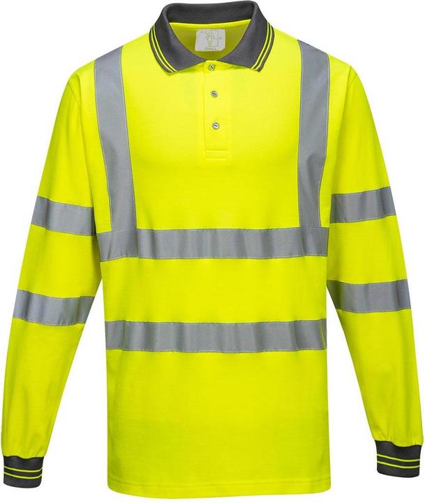 Actual product image Portwest Mens S271 Hi-Vis Long-Sleeved Polo Shirt (M)