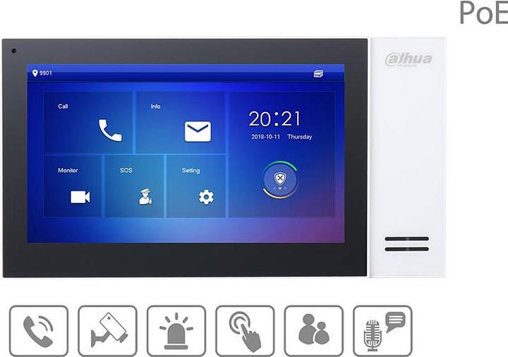 Image du produit Dahua VTH2421FW système d'interphonie vidéo (7&quot ) Noir, Blanc (Ethernet)