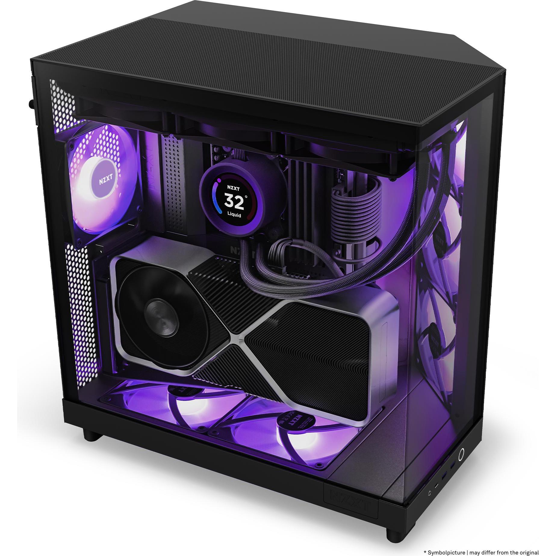 NZXT H6 Flow RGB (ATX, mATX, Mini-ITX), PC Gehäuse, Schwarz