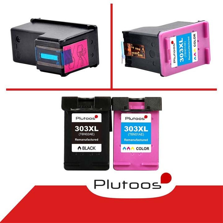 Actual product image Plutoos HP 303 XL HP 303 XL cartridges XXL compatible (FC, CL)