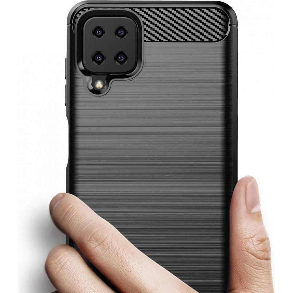 Thumbnail - Screenguard Samsung Galaxy A12 Hülle Carbon Brushed Soft TPU (Samsung Galaxy A12), Smartphone Hülle, Schwarz