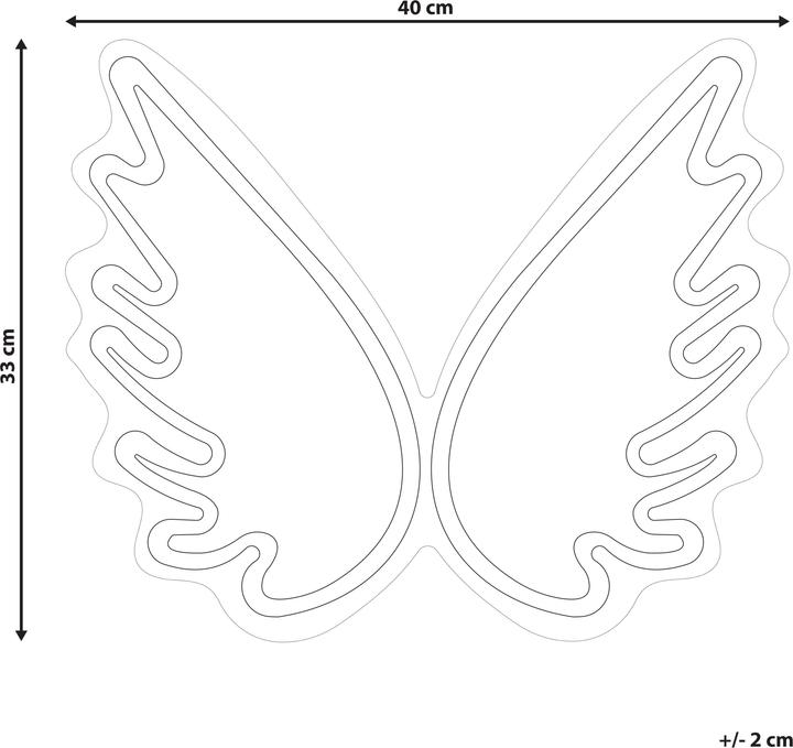 Produktbild Beliani Neonlicht LED Wanddeko weiss Engelsflügel 33 cm GABRIEL