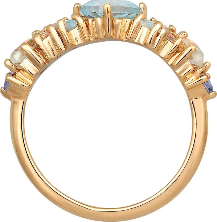 Immagine prodotto Elli Anello PREMIUM Topazio Pietra di Luna Ametista Classico Argento 925 Placcato Oro (54, 925 Argento)