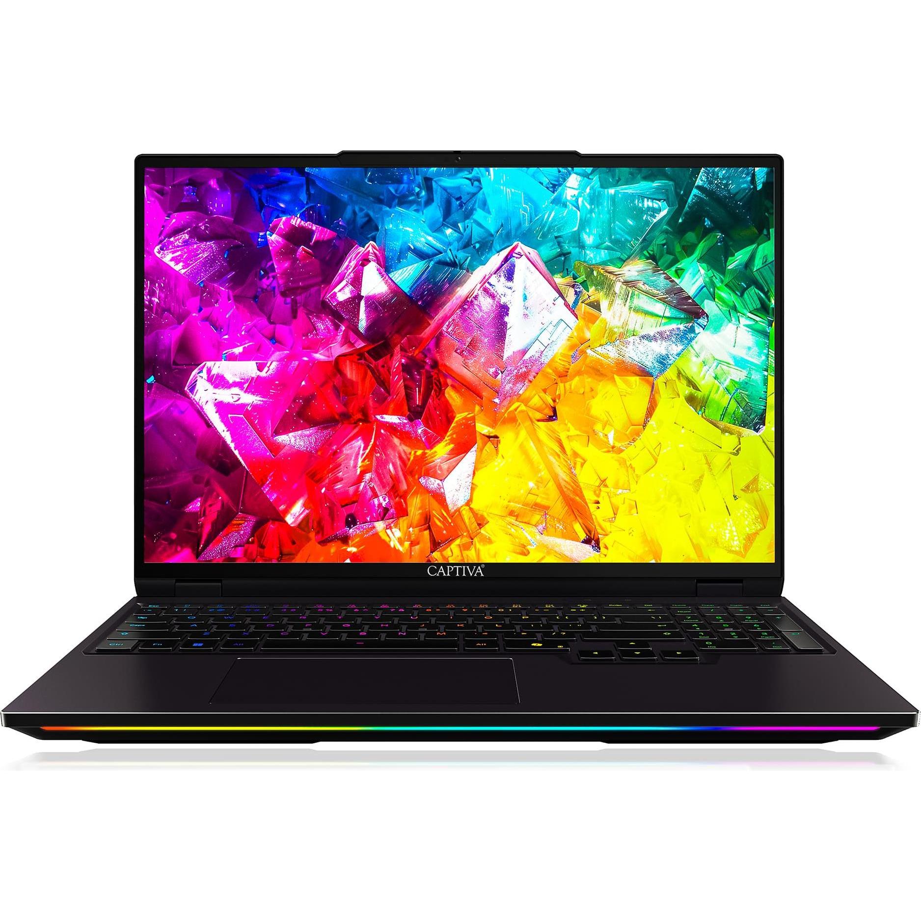 Captiva Highend Gaming (15.98", AMD Ryzen 9 9955HX, 16 GB, 2000 GB, DE), Notebook, Nero