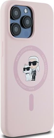 Actual product image Karl Lagerfeld KLHMP15LSCMKCRHP iPhone 15 Pro 6.1" różowy/pink hardcase Silicone Karl & Choupette Ma (Apple iPhone 15 Pro)