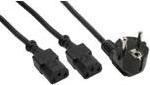 Actual product image InLine Y-distributor cable, 1x SchuKo to 2x IEC socket (1.80 m)