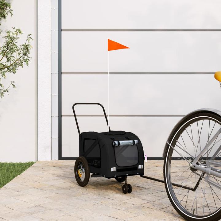 Image du produit VidaXL Remorque vélo chien Noir Tissu Oxford et