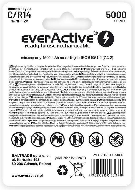 Immagine prodotto Everactive EVHRL14-5000 (2 pz., C, 4500 mAh)