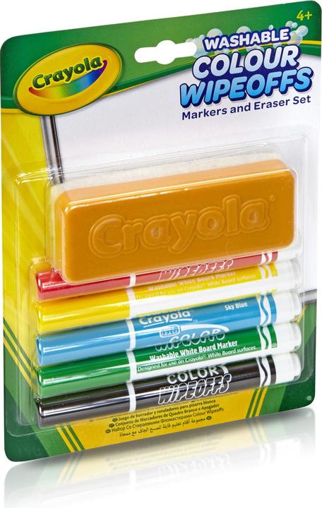Actual product image Crayola Dry Wipeoffs pens with wiper, 5pcs.