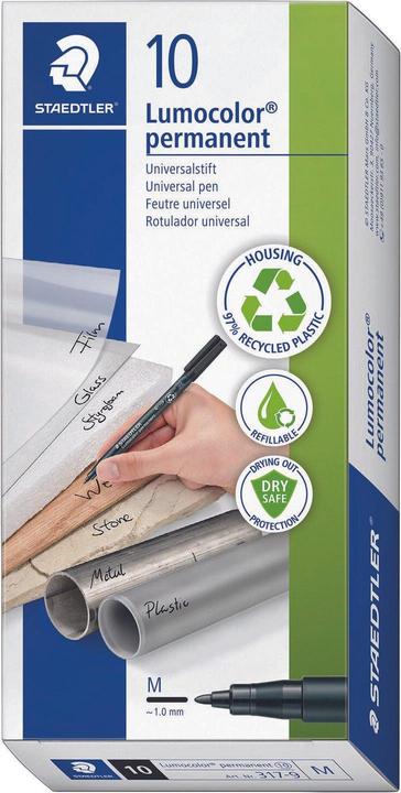 Produktbild Staedtler 317-9 Permanent-Marker Rundspitze (e) (Schwarz, 1 mm, 10 x)