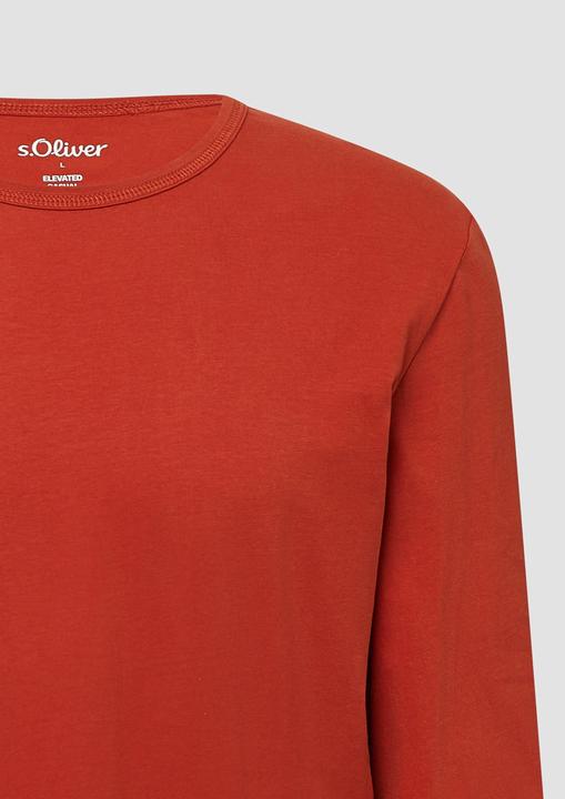 Produktbild s.Oliver T-Shirt Softes Longsleeve mit Crew Neck und Logo-Patch (S)