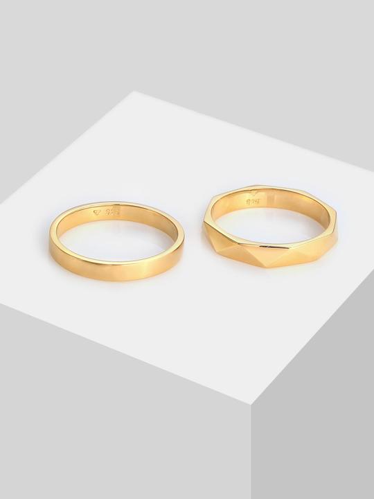 Image du produit Elli Bandring 2er Set Hexagon Look (56, Argent 925)