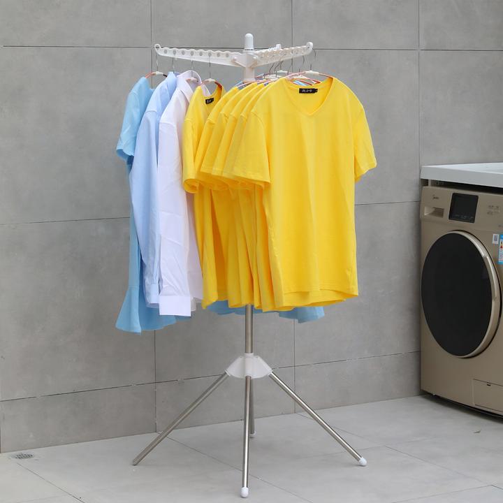 Produktbild Relaxdays - Bügelwäscheständer für 27 Kleiderbügel, Silber/Weiss, 143 x 56 cm