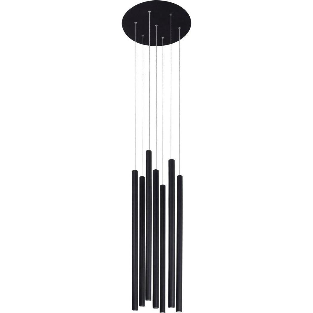 Nova Luce, Pendelleuchte, ULTRATHIN LED Pendelleuchte Schwarz 7x3W Warmweiss 150x40cm 9184024