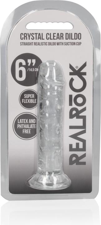 Image du produit RealRock Straight Realistic Dildo Suction Cup - 6" / 14,5 - Tra