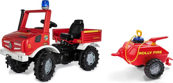 Produktbild Rolly Toys Fire Unimog Feuerwehr Edition 2020 mit Anhänger Tretauto 3 Ã 8 Jahre