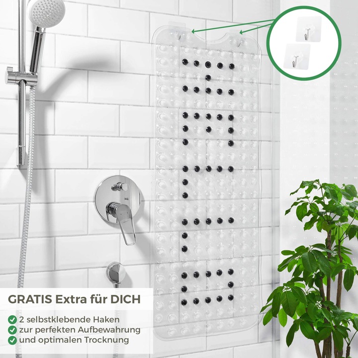 Produktbild Activity Board rutschfeste Badewannenmatte | EXTRA LANG 100x40cm | 100% BPA frei | inkl. GRATIS Aufhängung |