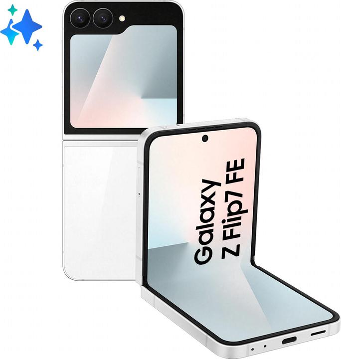 Samsung Galaxy Z Flip7 FE (256 GB, White, 6.70", SIM + eSIM, 5G)