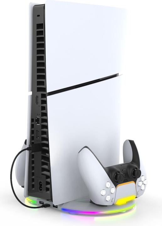 Actual product image iPega P5S045 Vertical Charging Stand with RGB for PS5 Slim/PS5 Pro White (Damage Package) (PS5)