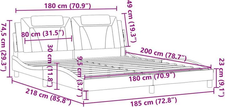 Image du produit vidaXL Bettgestell (180 x 200 cm)