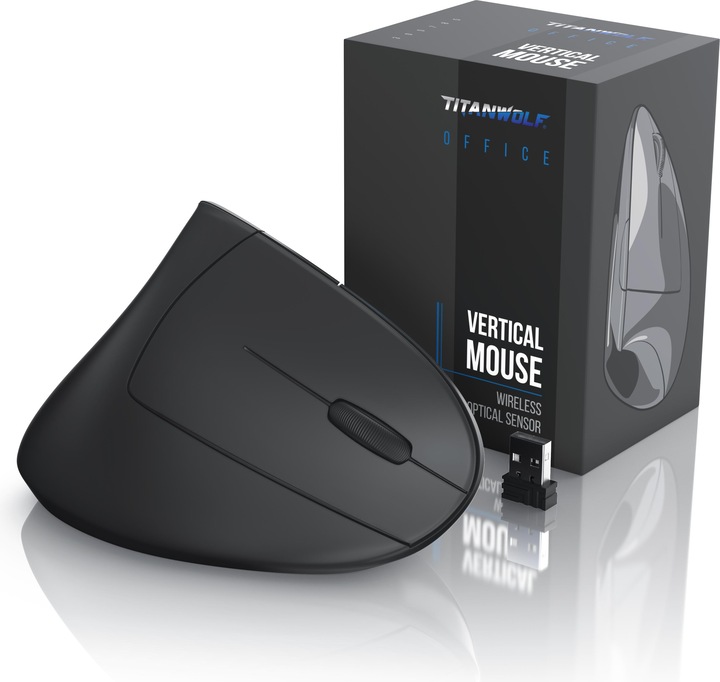 Actual product image Titanwolf Vertical wireless mouse - ergonomic wireless vertical mouse 2.4 Ghz - USB Vertical Mouse - wireless (Wireless)