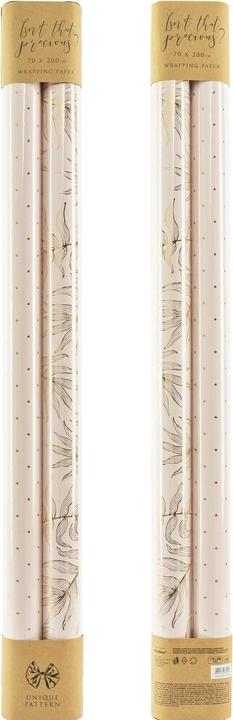 Image du produit Partydeco Papier cadeau 70 x 200 cm, 2 pièces, or/rose clair (Papier cadeau, 2 x)