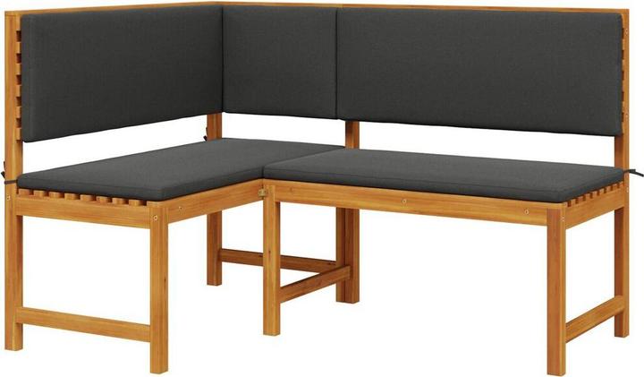 Produktbild vidaXL 2-teiliges Garten-Esszimmer-Set mit Kissen aus massivem Akazienholz