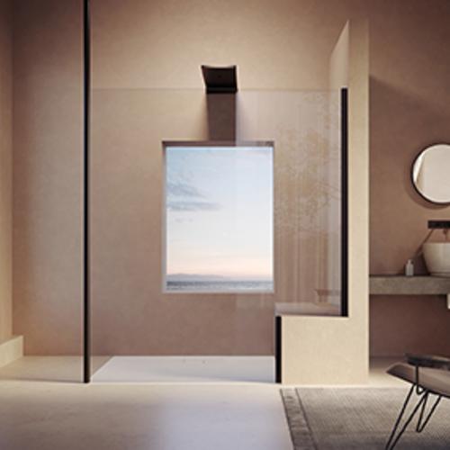 Actual product image Hüppe SolvaPro side panel stand-alone, partially framed, width:100cm, height:200cm (211 cm, 100 cm, 200 cm)