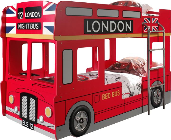 Vipack Lit superposé London Bus (90 x 200 cm)