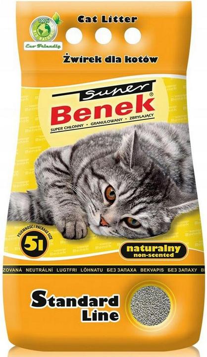 Produktbild Super Benek Certech Standard Natural - Katzenstreu Klumpend 5 l (Klumpend, Schnell absorbierend)