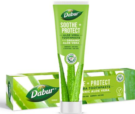 Produktbild Dabur Aloe Vera Bio-Zahnpasta 100g - Karies natürlich verhindern mit Kräuterextrakten - Angereichert
