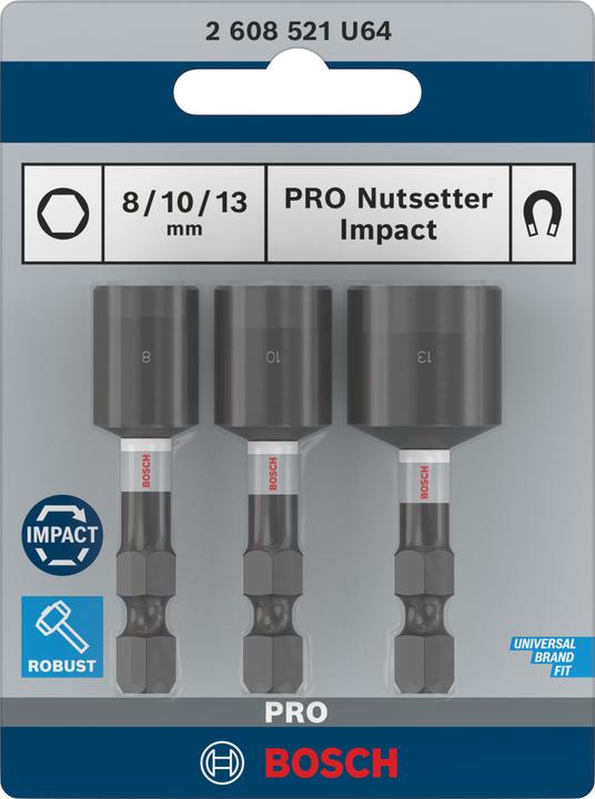 Image du produit Bosch Professional Zubehör PRO Nutsetter Impact (10 mm, 8 mm, 13 mm)