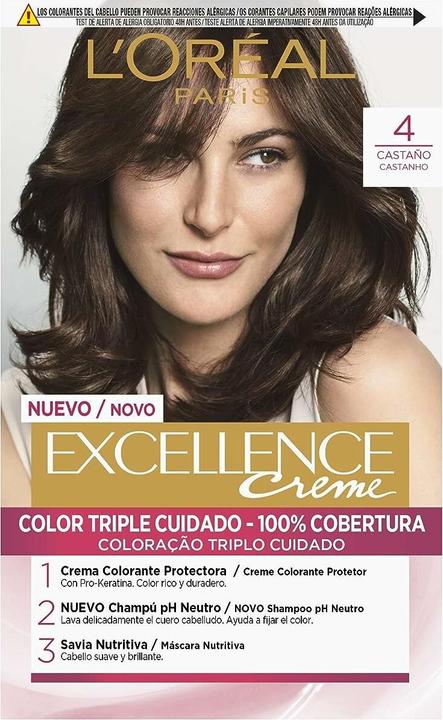 L'Oréal Paris EXCELLENCE Creme tinte #4 castaño (Kastanie)