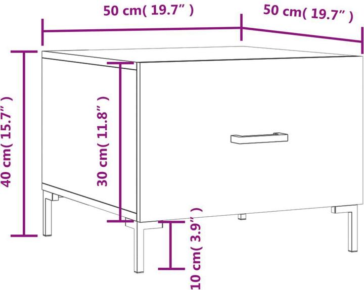 Produktbild vidaXL Couchtisch (50 x 50 x 40 cm)