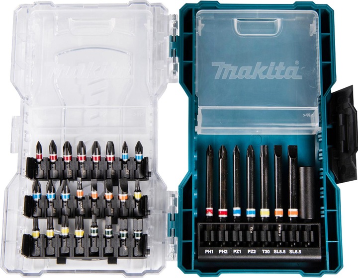 Produktbild Makita Bit-Set (Kreuz Phillips PH M1, Kreuz Phillips PH M2, Kreuz Pozidriv PZ M1, Kreuz Pozidriv PZ M2, Innensechsrund TX M30, Kreuz Pozidriv PZ M0, Kreuz Pozidriv PZ M3, Kreuz Phillips PH M0, Kreuz Phillips PH M3, Schraubschlitz M3, Schraubschlitz M4, Innensechsrund TX M10, Innensechsrund TX M15)
