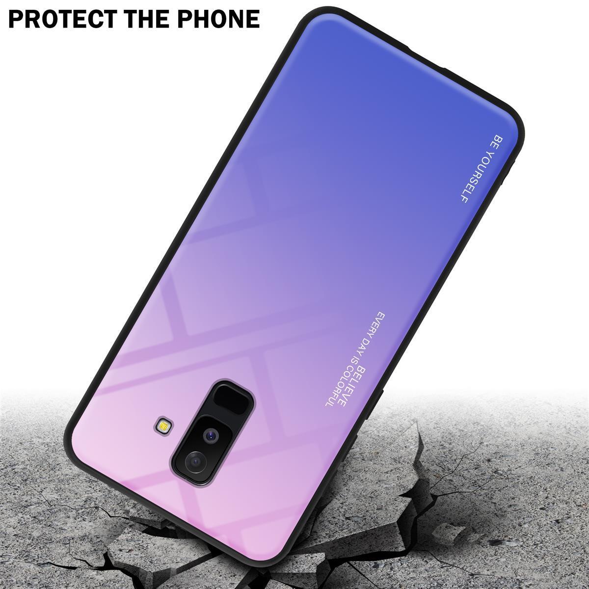 Thumbnail - Cadorabo TPU 2 Farben Glas Cover (Samsung Galaxy A6+), Smartphone Hülle, Schwarz