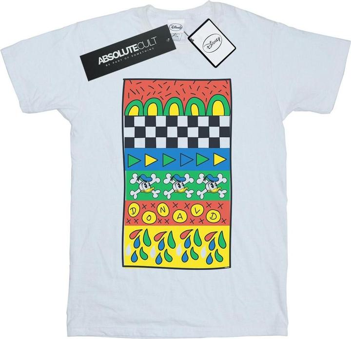 Actual product image Disney Womens/Ladies Donald Duck Vintage Pattern Cotton Boyfriend T-Shirt (L)