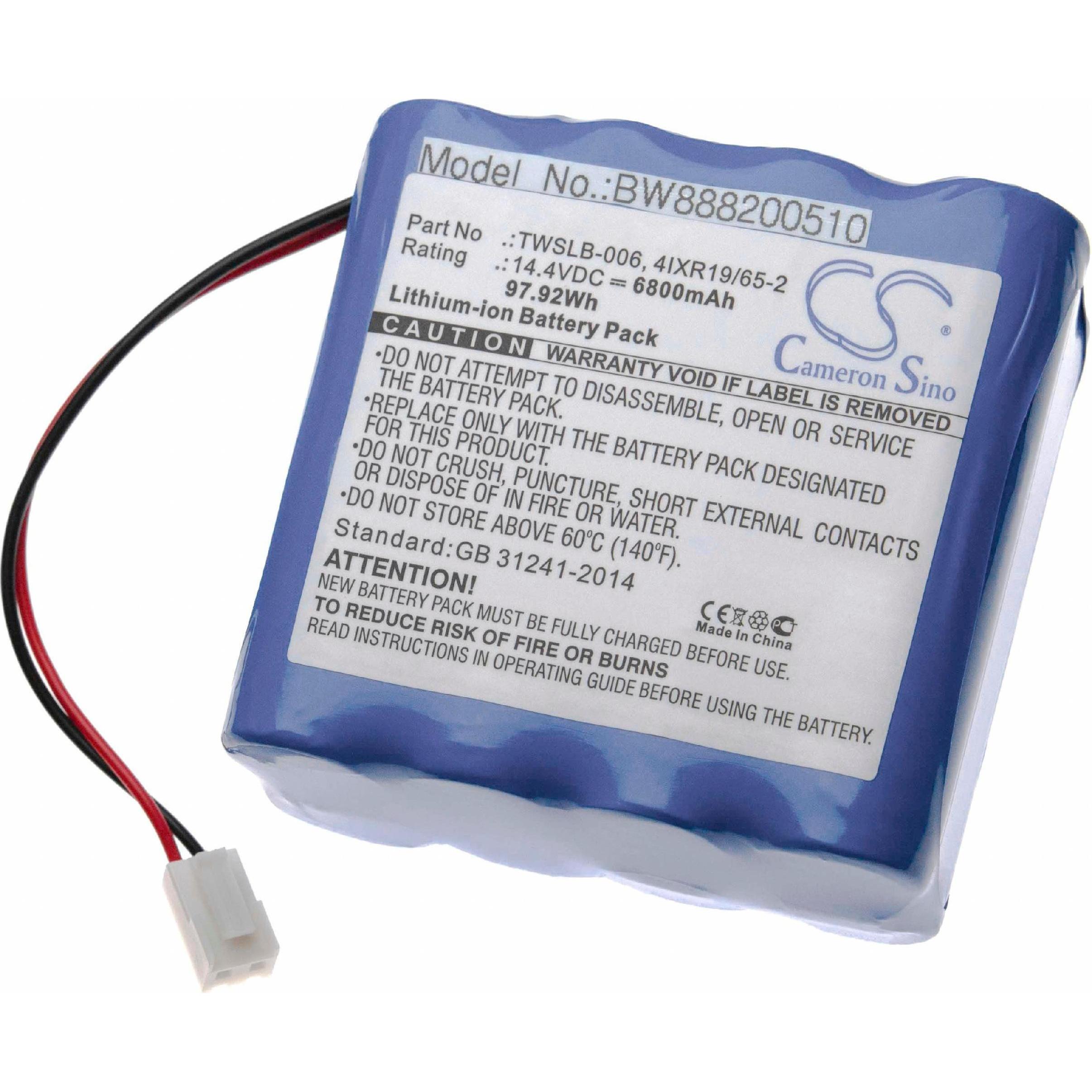 XCell Medizintechnik-Akku als Ersatz für Edan 4IXR19/65-2, HYLB-854, TWSLB-006 - 6800mAh, 14,4V, Li-Ion (1 Stk., 6800 mA...