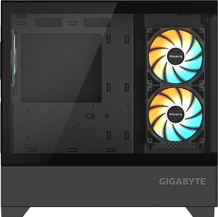 Actual product image Gigabyte case GB-C201P - Mid tower - 2xUSB 3.0 - 3x 120mm ARGB Fan - black (mATX, Mini-ITX)
