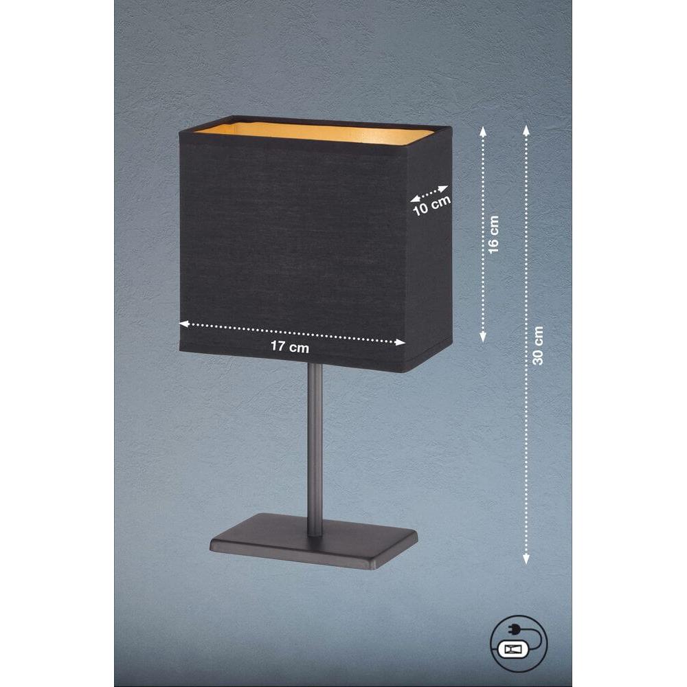 Thumbnail - FHL easy, Tischlampe, FHL Kate Tischleuchte, Tischlampe E14 Stoffschirm schwarz innen goldfarben sandschwarz